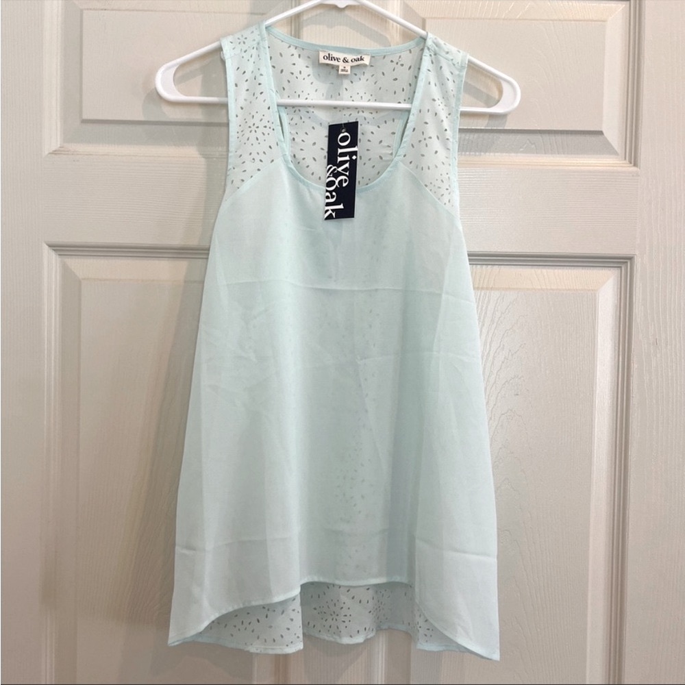 OLIVE & OAK mint top(NEW) sleeveless, light, silky feel,